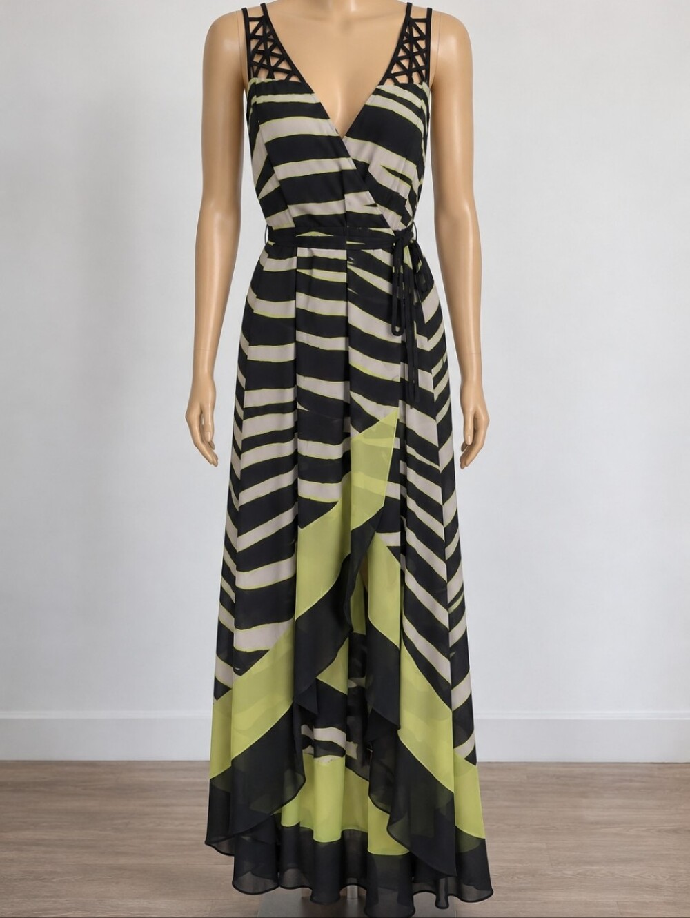 Maxi Dress Black & Lime